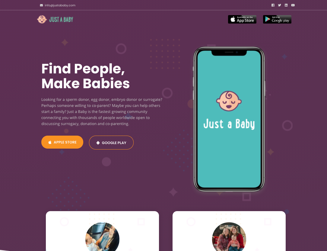 Just a Baby proposal website Redesign