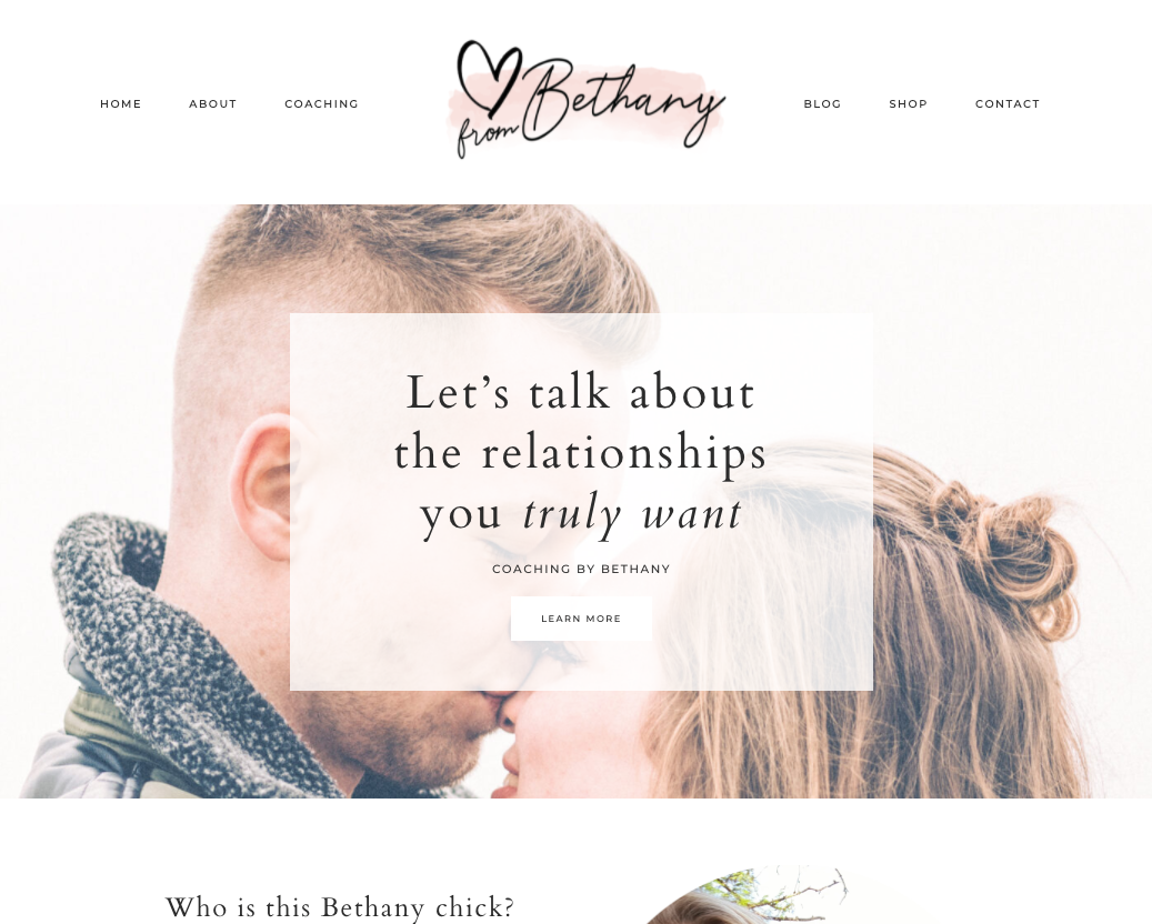 Love from Beth Full Site Development